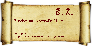 Buxbaum Kornélia névjegykártya
